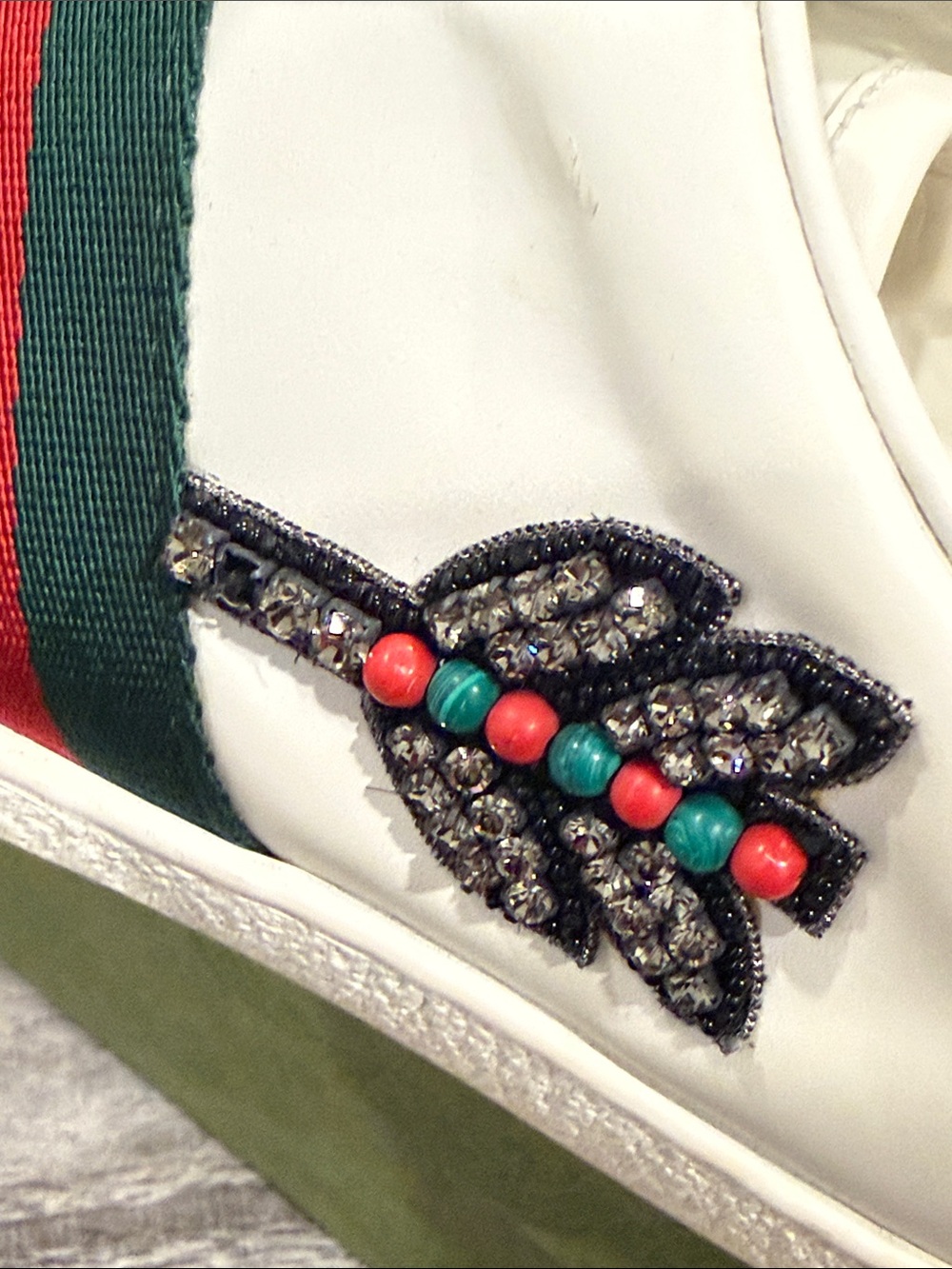 GUCCI ACE Arrow Embroidered Sneakers Women’s 38.5 US Size 8.5 Shoes - Picture 10 of 16